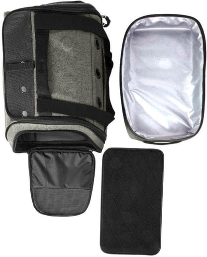 Carrier Bag - Portable Comfort Soft Sided Transpurrter Cat Carrier for Small Medium Cats Kitten up to 30 Lbs Airline Approved Backpack with Shoulder Strap (Heather Grey)