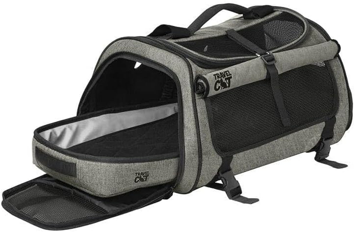 Carrier Bag - Portable Comfort Soft Sided Transpurrter Cat Carrier for Small Medium Cats Kitten up to 30 Lbs Airline Approved Backpack with Shoulder Strap (Heather Grey)