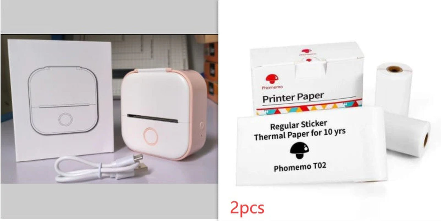 Portable Mini Thermal Label Printer Home Photo Printer Student Wrong Question Printer Bluetooth-Compatible Mini Label Printer Price Tag
