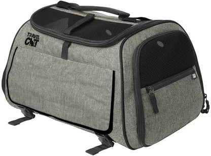 Carrier Bag - Portable Comfort Soft Sided Transpurrter Cat Carrier for Small Medium Cats Kitten up to 30 Lbs Airline Approved Backpack with Shoulder Strap (Heather Grey)