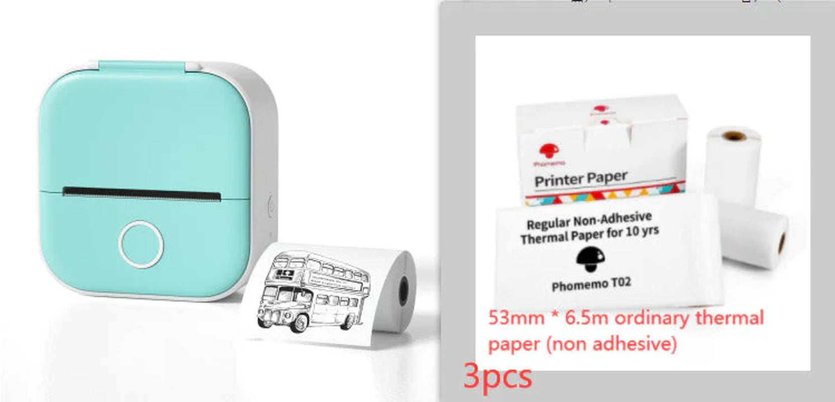 Portable Mini Thermal Label Printer Home Photo Printer Student Wrong Question Printer Bluetooth-Compatible Mini Label Printer Price Tag